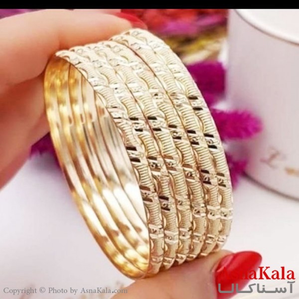 النگو طلاروس 3میل زنانه خارجی مدل مورب برند NG طلایی طرح خاص با کارت گارانتی کد DSB18556w