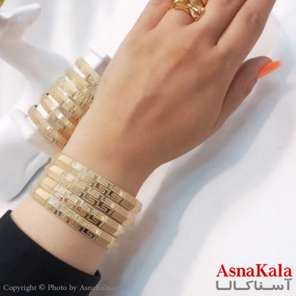 النگو طلاروس 8میل زنانه خارجی  برند NG طلایی طرح ورساچه خاص با کارت گارانتی کد DSB18561w