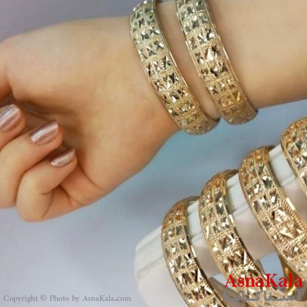 النگو طلاروس 10میل زنانه خارجی  برند NG طلایی طرح تراش خاص با کارت گارانتی کد DSB18562w