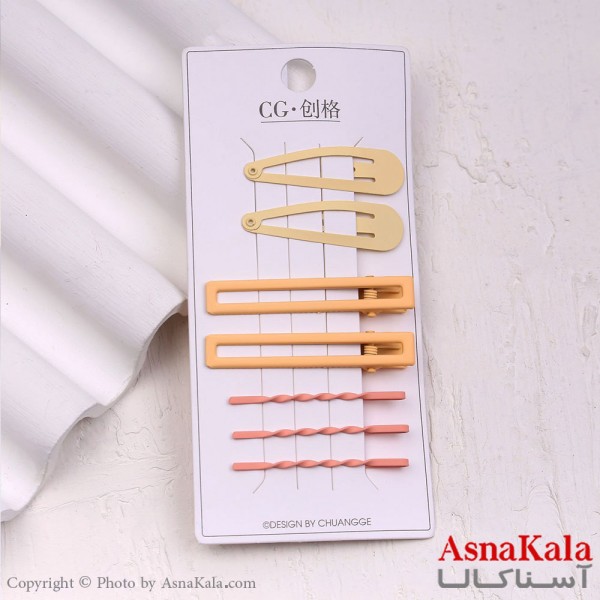 گیره و پنس و تق تقی مو  رنگی مجموعه 7عددی  کد HAIR13556W