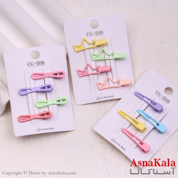 گیره مو زنانه انبری کارتی مینی پینترستی مجموعه 4عددی کد HAIR13650W