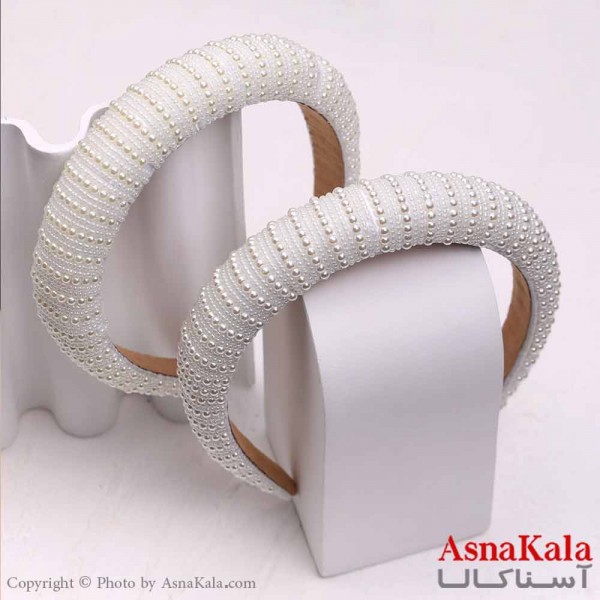 تل مو زنانه مجلسی  سفید نگین دار کد HAIR13754W