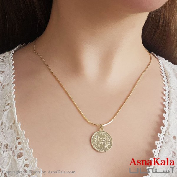 گردنبند کره ای زنانه استیل 316 مدل آلیزابت طلایی کد GNB16784W