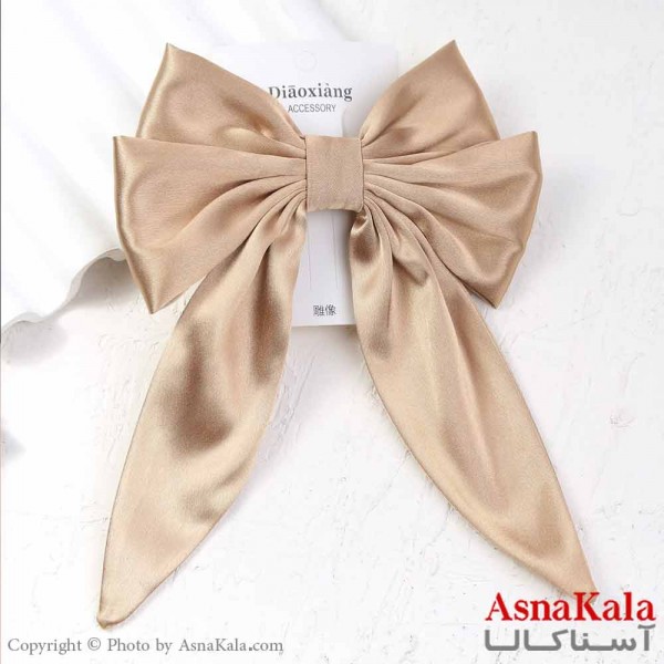 گیره مو زنانه مدل پاپیون فرانسوی ساتن ساده کد HAIR13806W