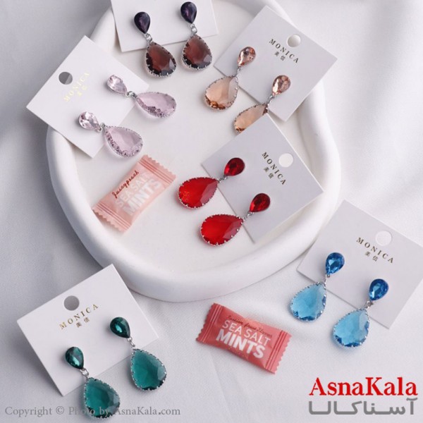 گوشواره آویز زنانه مدل اشکی استیل 316 کد GSH15581W