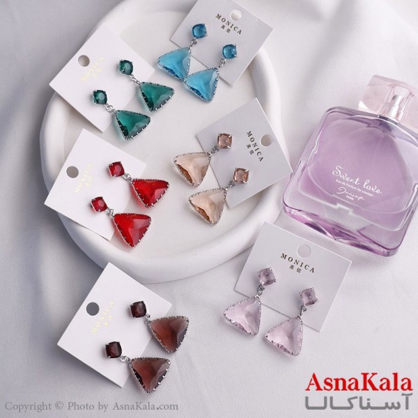 گوشواره آویز زنانه مدل مثلثی استیل 316 کد GSH15583W