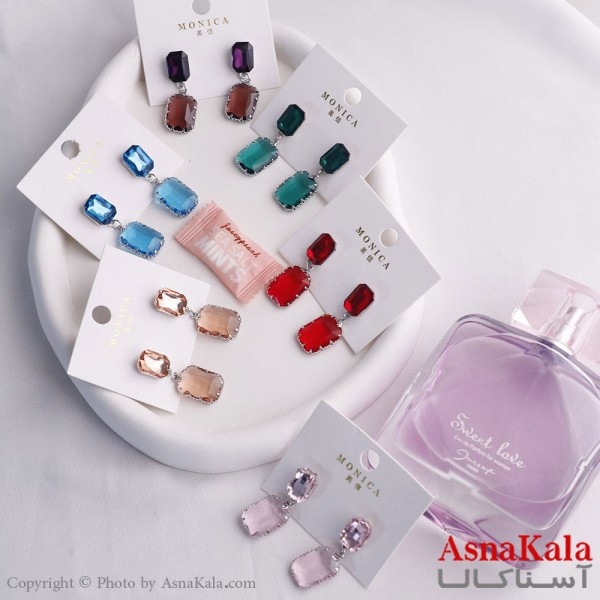 گوشواره آویز زنانه مدل مربع استیل 316 کد GSH15587W