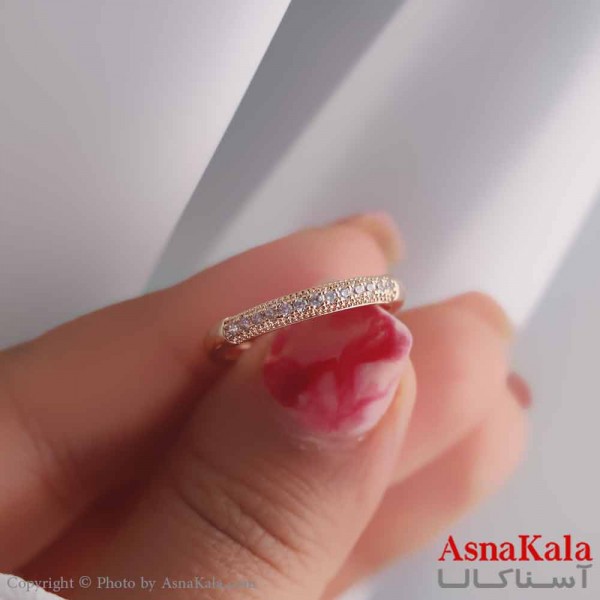 انگشتر زنانه ژوپینگ مدل نگین ریز طلایی کد ANG19525W