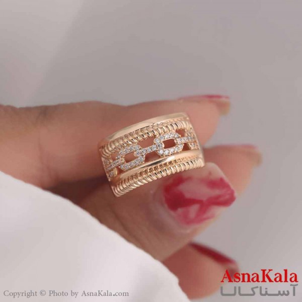انگشتر زنانه ژوپینگ مدل پورتوفینو طلایی کد ANG19529W