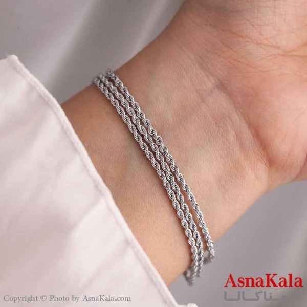 دستبند زنانه پینترستی استیل 316 مدل طنابی کد DSB18566W