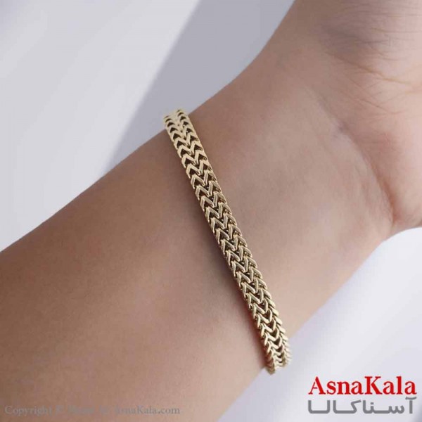 دستبند زنانه پینترستی استیل 316 مدل طنابی طلایی کد DSB18568W