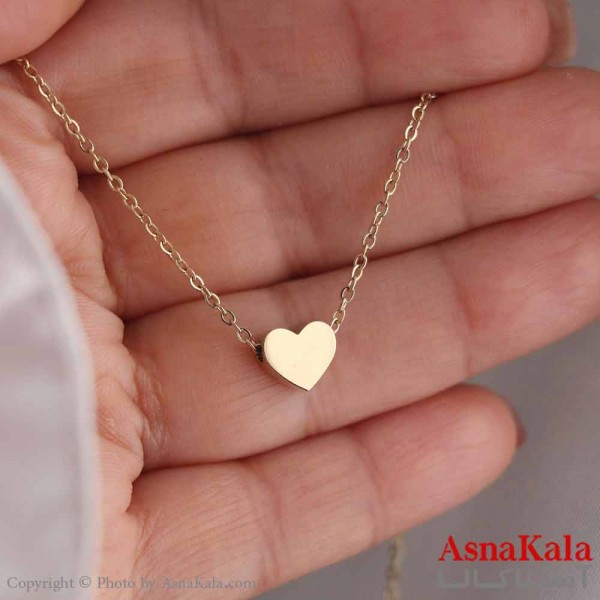 گردنبند استیل 316 مدل مینیمال قلبی طلایی  کد GNB16809W