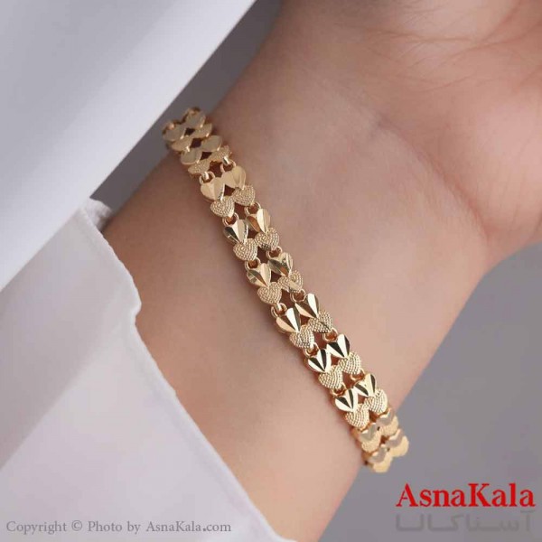 دستبند زنانه طلاروس مدل زنجیری طلایی کد DSB18574W