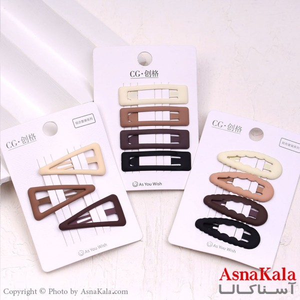 گیره مو تق تقی کارتی پینترستی مدل اشکال کد HAIR13830W