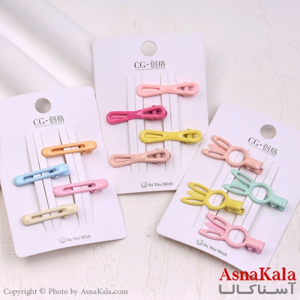 گیره مو زنانه انبری کارتی مینی پینترستی مجموعه 4عددی کد HAIR13943W