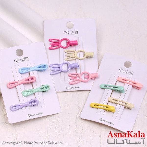 گیره مو زنانه انبری کارتی مینی پینترستی مجموعه 4عددی کد HAIR13944W