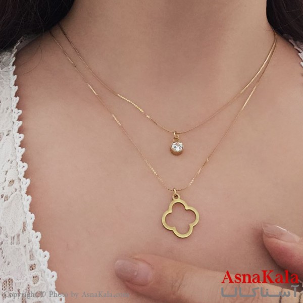 گردنبند پینترستی دخترانه استیل 316 مدل دولاین ونکلیف کد GNB16844W