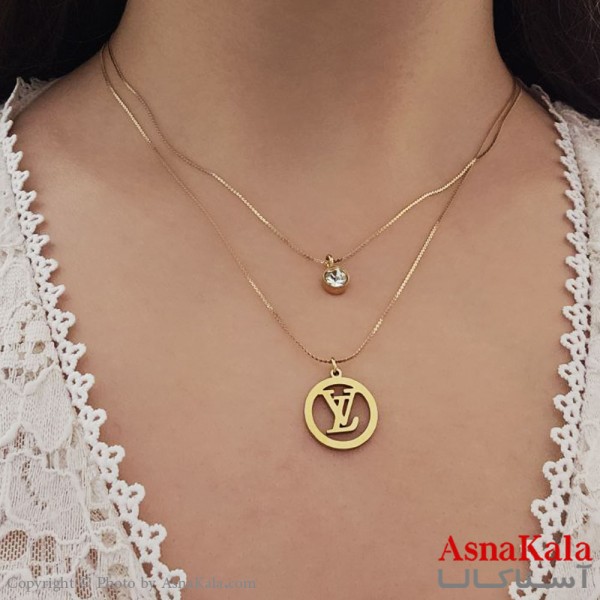 گردنبند پینترستی دخترانه استیل 316 مدل دولاین لوئی ویتون کد GNB16850W
