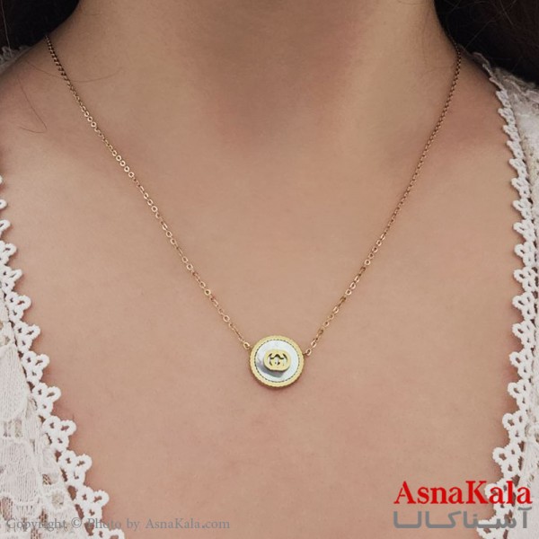 گردنبند پینترستی دخترانه استیل316 مدل گوچی سفید کد GNB16853W
