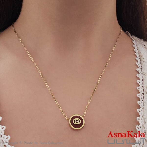 گردنبند مینیمال دخترانه استیل316 مدل گوچی چری کد GNB16858W