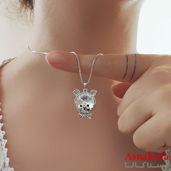 گردنبند زنانه سواروسکی مدل خرسی با کارت گارانتی و جعبه سواروفسکی کد GNB16871W