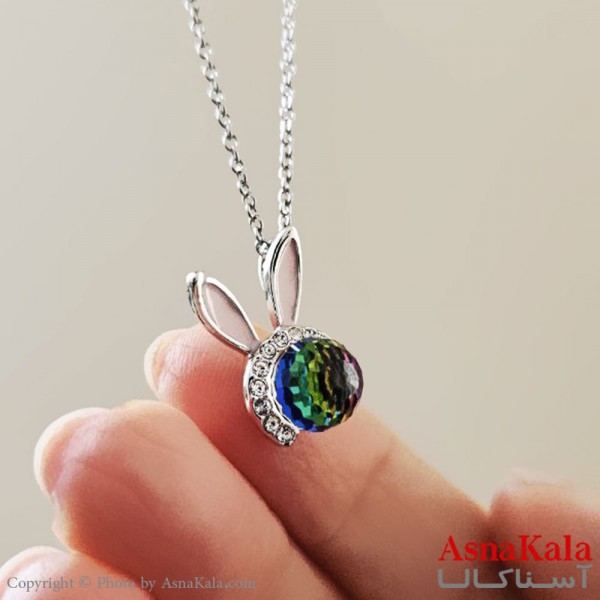 گردنبند زنانه سواروسکی مدل خرگوش رنگی  با کارت گارانتی و جعبه سواروفسکی کد GNB16882W