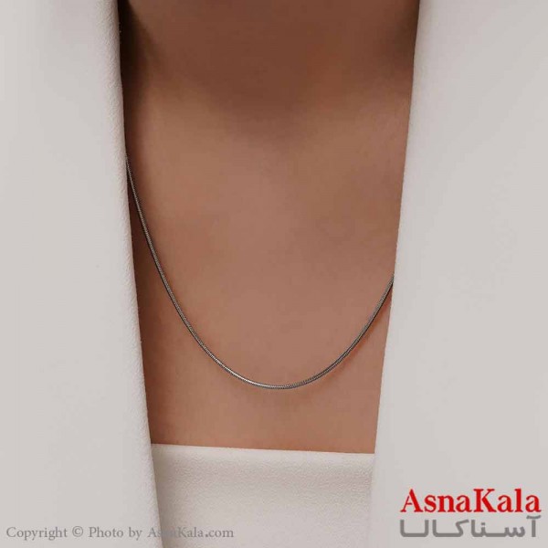 زنجیر مینیمال دخترانه استیل316 مدل ماری نقره ای کد GNB16885W