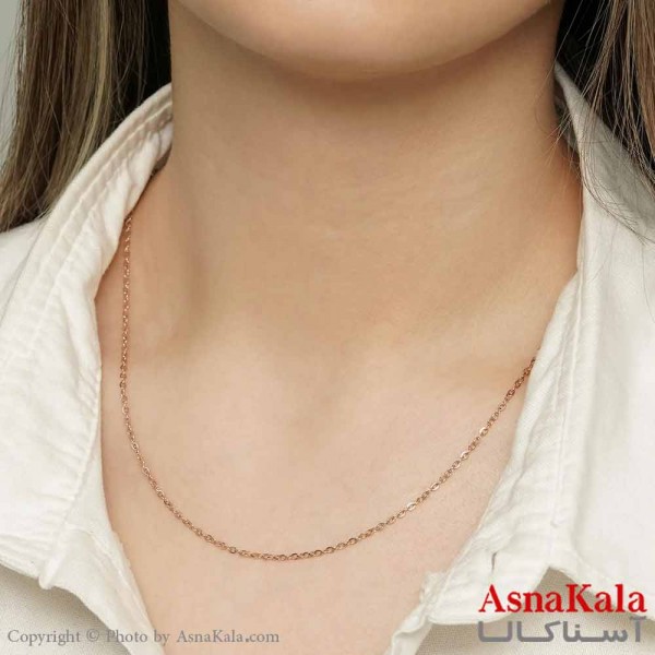 زنجیر مینیمال دخترانه استیل316 مدل دیپلمات طلایی کد GNB16886W
