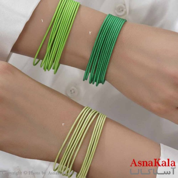 دستبند زنانه پینترستی استیل 316 مدل کشی رنگ سبز کد DSB18580W