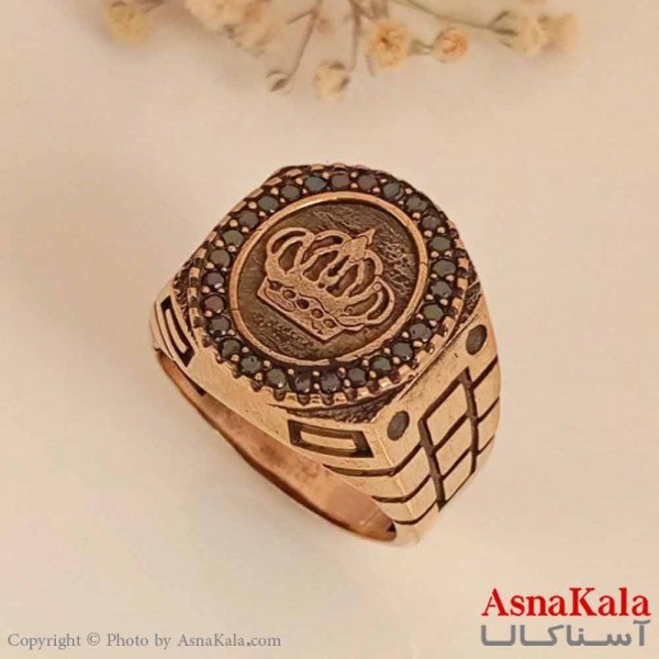 انگشتر طلاروس مردانه خاص طرح تاج کد ANG19601W