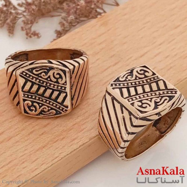انگشتر طلاروس مردانه خاص طرحدار  کد ANG19607W