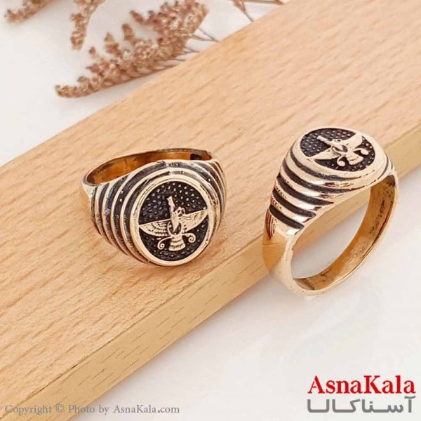 انگشتر طلاروس مردانه طرح فروهر کد ANG19616W