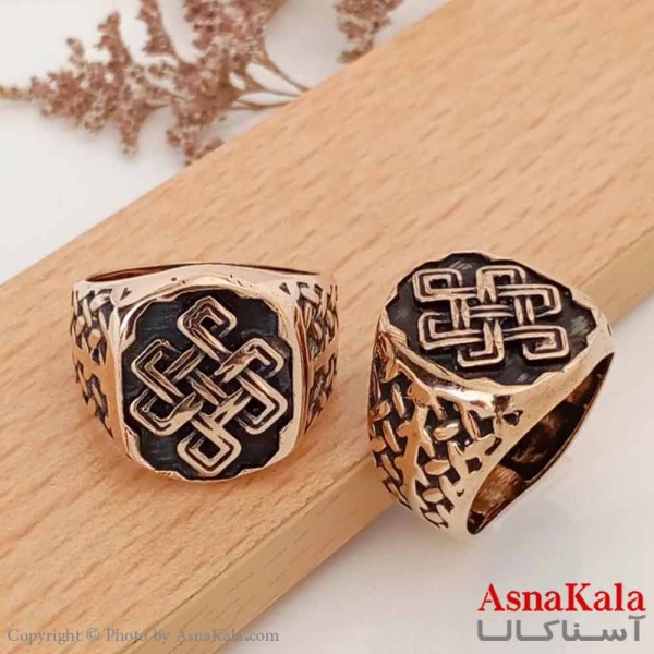 انگشتر طلاروس مردانه طرح پیچی کد ANG19617W