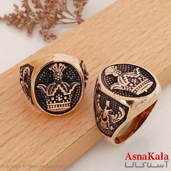 انگشتر طلاروس مردانه طرح کلاه شاهی کد ANG19620W
