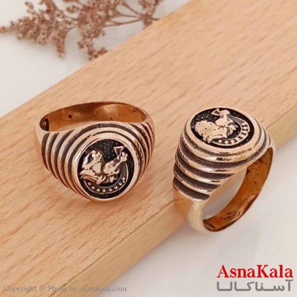 انگشتر طلاروس مردانه طرحدار کد ANG19623W