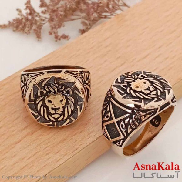 انگشتر طلاروس مردانه طرح شیر کد ANG19624W