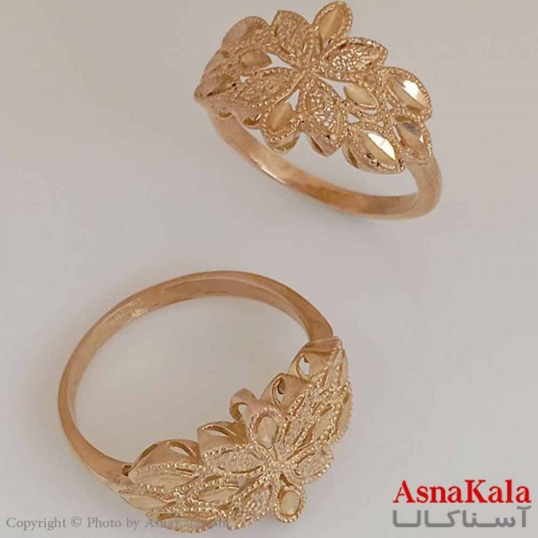 انگشتر زنانه طلاروس  مدل تاج گل کد ANG19647W