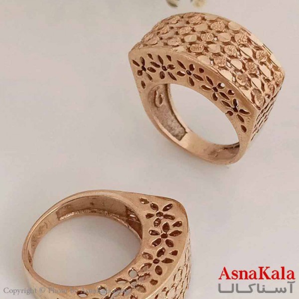 انگشتر زنانه طلاروس  طرح گل کد ANG19652W