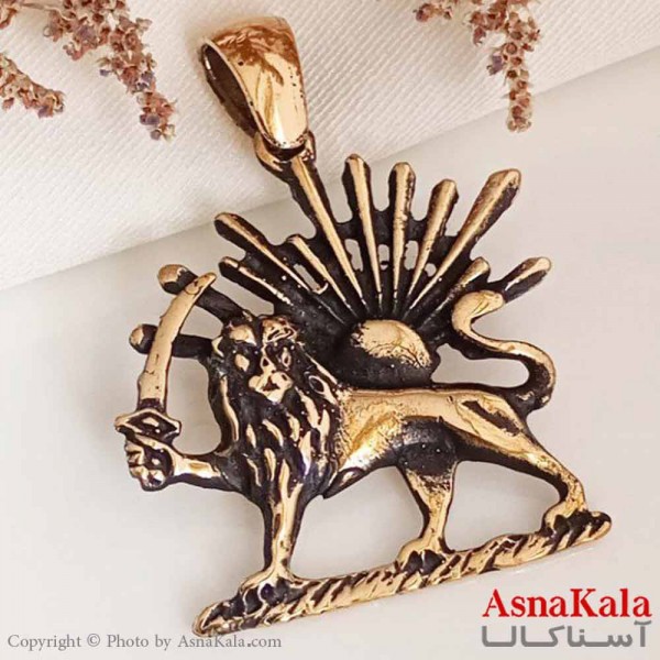 گردنبند مردانه طلاروس طرح شیر و خورشید کد GNB16895W