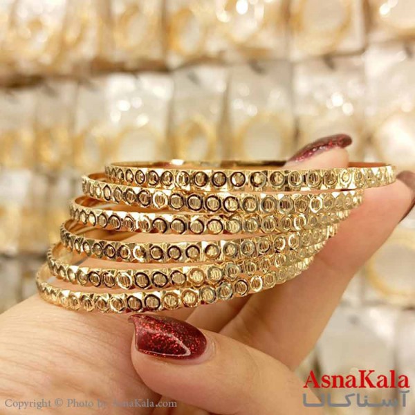 النگو طلاروس 3میل زنانه خارجی  برند NG طلایی طرح خاص با کارت گارانتی کد DSB18589w