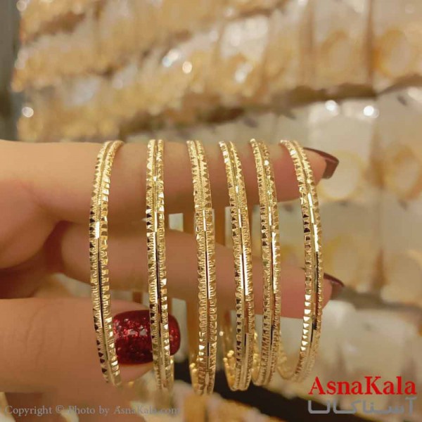 النگو طلاروس 3میل زنانه خارجی  برند NG طلایی طرح خاص با کارت گارانتی کد DSB18591w