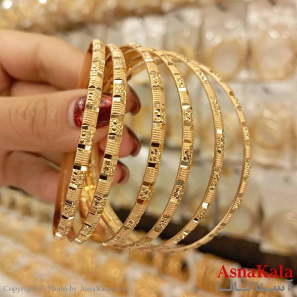 النگو طلاروس 3میل زنانه خارجی  برند NG طلایی طرح خاص با کارت گارانتی کد DSB18593w