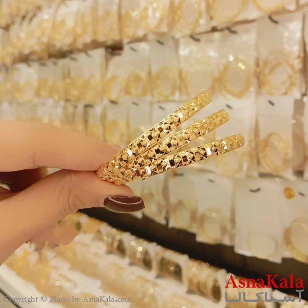 النگو طلاروس 6میل زنانه ایرانی طلایی طرح خاص کد DSB18596w
