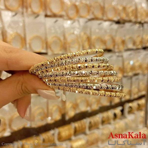 النگو طلاروس 3میل زنانه خارجی  برند NG طلایی طرح خاص با کارت گارانتی کد DSB18597w