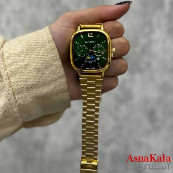 ساعت مچی عقربه ای مردانه و زنانه کاسیو بند استیل طلایی کد WTCH11237W