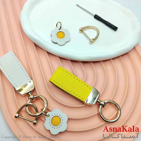 جاکلیدی مدل چرمی گل کد HAIR13984W