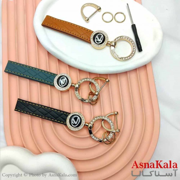 جاکلیدی چرمی نگینی مدل لکسوس کد HAIR13997W