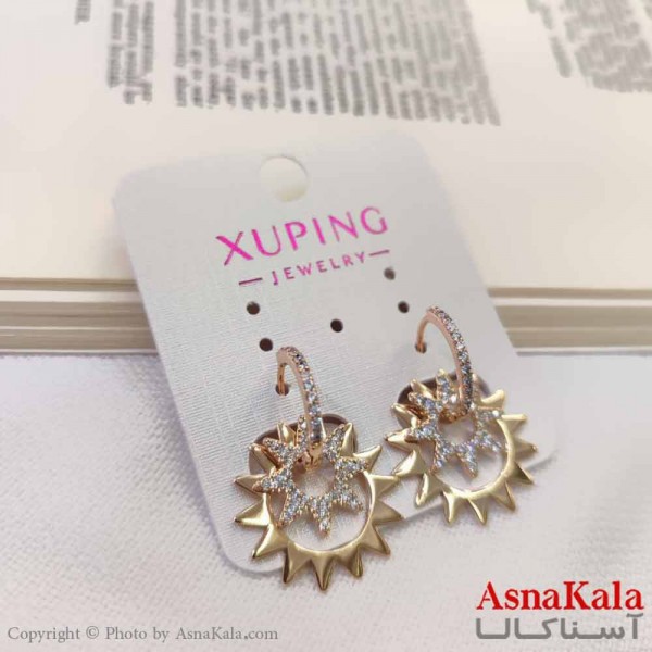 گوشواره آویزی زنانه مدل خورشید ژوپینگ کد GSH15688W