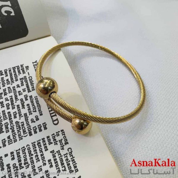 بنگل اسپرت استیل 316 مدل توپی طلایی کد DSB18605W