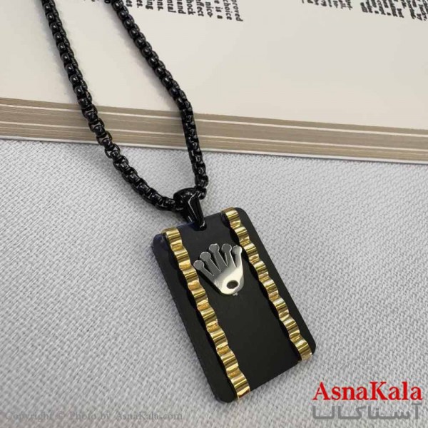 گردنبند مردانه استیل مدل رولکس  کد GNB16902W